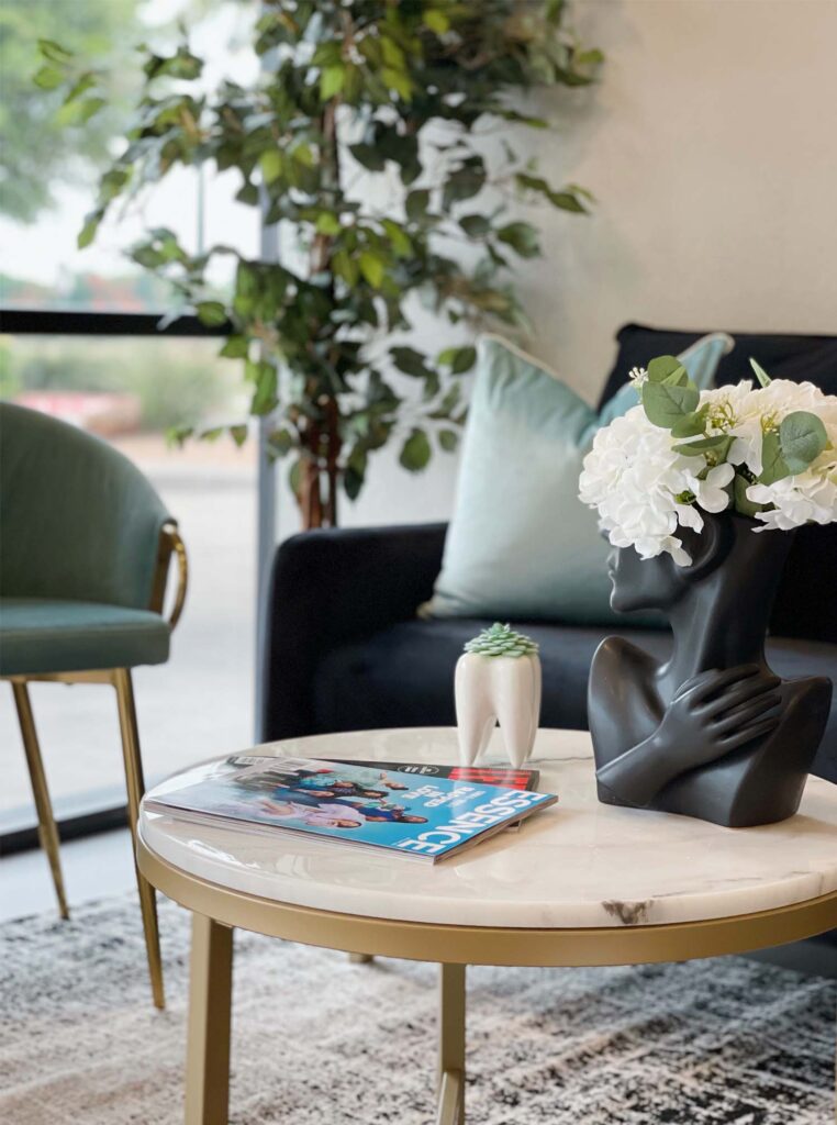 close up of decor on the lobby table